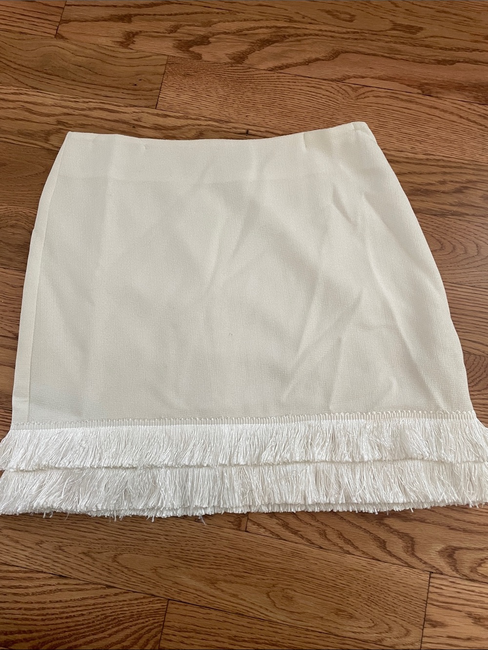Fashion Union Ivory Fringe Trim Mini Skirt